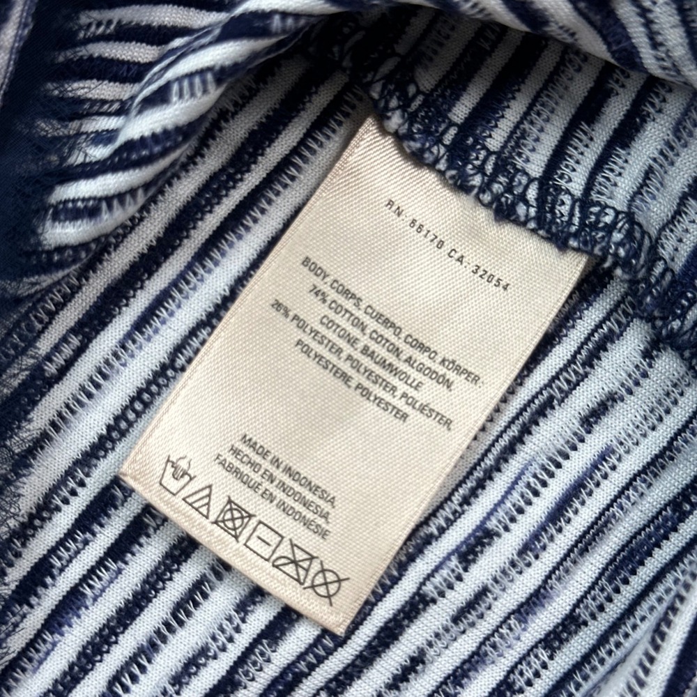 Vanessa Virginia Anthropologie Striped Fringe Sleeveless Shell Top Navy White XS - Picture 3 of 6